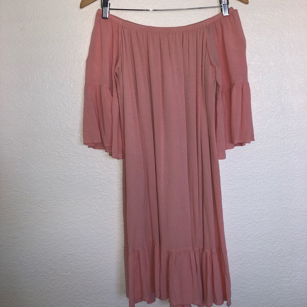 Off the shoulder pink dress